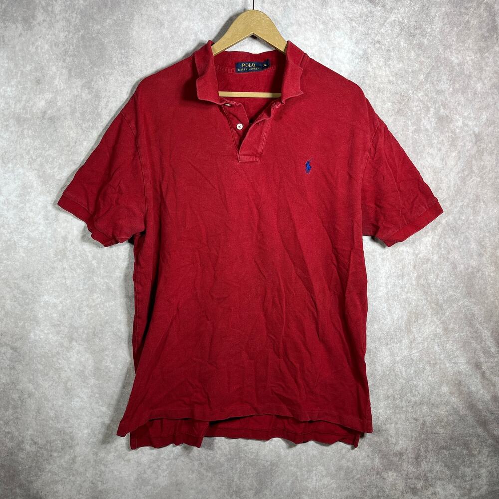 Polo Ralph Lauren Polo Shirt Mens Size XL Red Short Sleeves Cotton Casual Preppy